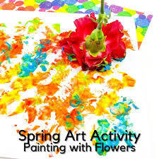 Happy paint and learn kids. Painting With Flowers For Toddlers And Preschoolers