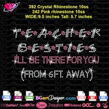 Download Lllá… Rhinestone Teacher Besties Svg Bling Silhouette Cricut