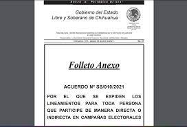 Publica Estado Acuerdo Con Lineamientos Sanitarios Para Campanas Electorales En El Marco De La Pandemia Chihuahua Gob Mx