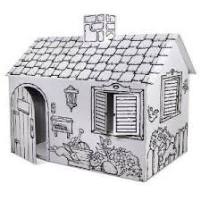 Discovery Kids Cardboard Color Me Play House Cardboard House Cardboard Playhouse Play Houses