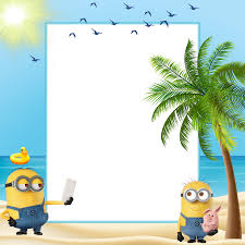 Minions Summer Kids Transparent Frame Gallery Yopriceville High Quality Images And Transparent Png Free Clipart Minions Kids Nursery Art Minion Party