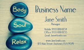 Fresh bamboo massage therapy business cards. Body Soul Relax Spa And Massage Business Card Design 601121