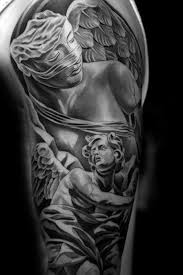 Tattoo Stein Statue Geschnitzte Engel Designs In 2020 Statue Tattoo Halbe Armel Tattoo Statue