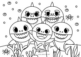 The full list can be found at the end of this post and will be updated as each free baby shark party printable is uploaded. Free Printable Baby Shark Coloring Pages For Kids