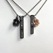 The selection includes basic chains, bold statement and bib necklaces in colors and designs that complement any wardrobe. 25 Matching Couple Necklaces Ideas Couple Necklaces His And Hers Jewelry Necklace