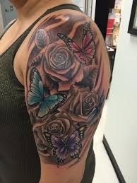 Half Sleeve With Color Pretty But I Want More Roses And Detail And I Wan Tattoos For Women Half Sleeve Half Sleeve Tattoos Drawings Sleeve Tattoos For Women