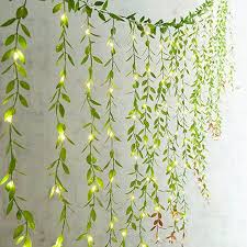Amazon Com Lvydec 6pcs Artificial Vines Fake Greenery Garland Willow Leaves With Total 30 Stems Hanging For Wedding P Garden Wall Decor Greenery Garland Decor