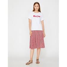 Cizgili Etek Kiyafet Ve Aksesuarlar Giyim Esyalari Lidyana Giyim Koton Skirts Fashion Midi Skirt