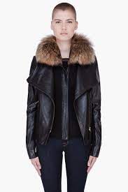 Mackage Black Leather Raccoon Fur Collar Two Piece Jacket Happy Clothes Jackets Mackage