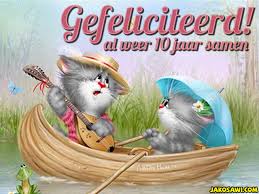 Jakosawi E Cards 10 Jaar Samen Gefeliciteerd