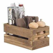 Wooden Table Crate Condiment Holders
