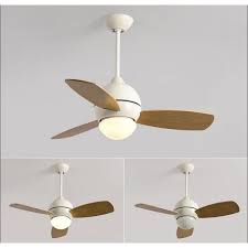 Electric Fan Chandelier Simple Modern 3 Wood Blades Childrens Fans Chandelier 35 Inch Led Ceiling Fan Light With Remote Control