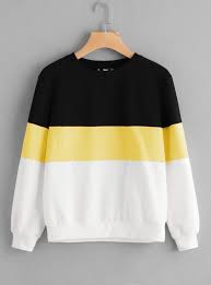 Black And Yellow Sweater 3 Tone Pullover Black Yellow White Ropa Tumblr Moda De Ropa Ropa De Moda
