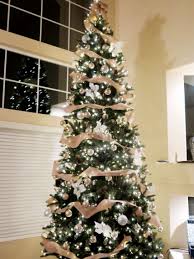 12 Ft Rustic Glam Christmas Tree 1 Spool Burlap Ribbon Rose Gold And Silver Ornaments Wh Glam Christmas Tree Rose Gold Christmas Tree Christmas Tree Roses