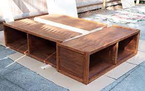 Take the sheets of mdf, clamp a straightedge in place, and use a circular saw to cut the pieces per the cut list. Classic Storage Bed King Ana White