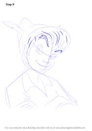 Learn How To Draw Peter Pan Face Peter Pan Step By Step Drawing Tutorials Peter Pan Drawings Drawing Tutorial