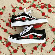 Prettyfitbox Com Vans N Roses Limited Edition Custom Vans Shoes Rose Vans Vans Shoes