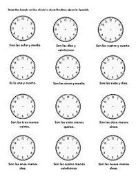 3 Pages Of Worksheets For Students To Practice Reading And Writing Time In Spanish One Page Has Given Ti Practices Worksheets Time In Spanish Spanish Practice