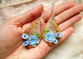 magischer wald handgemachte polymer clay ohrringe etsy handgemachtes fimo ohrringe aus modelliermasse ton ohrringe