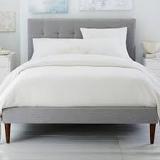 Grid Tufted Upholstered Tapered Leg Bed Ndash Heathered Crosshatch Bedroom Inspirations Upholstered Beds Bedroom Headboard