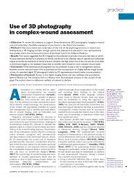 Pdf Use Of 3d Photography In Complex Wound Assessment