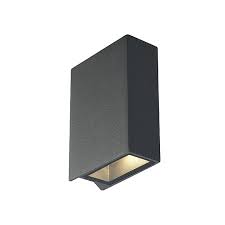 2x11w, ip44 die wandleuchte astina besteht aus aluminium und glas welches die. Slv Quad 2 Aussen Wandleuchte Eckig Anthrazit Led 2x 3w Warm Weiss