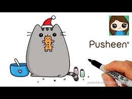 How To Draw Pusheen Gingerbread Man Cookie Easy Youtube Art Videos For Kids Drawing Videos For Kids Cute Drawings
