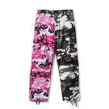 Black And White Camo Pants Two Tone Pink Grey Camouflage Pants With Drawstrings Camouflage Pants Pants Camo Pants Outfit
