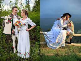 Growing Trend Handpainted Wedding Dresses Inspired By Folklore Of Polish Highlanders Dresses Wedding Dresses Wearing Dress