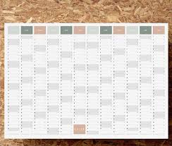 Printable Pdf A2 Academic Year Wall Planner 2017 2018 Year Planner 12 Month University Student Wall Calendar Instant Download