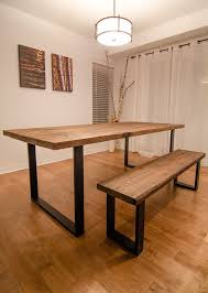 Industrial Reclaimed Wood Dining Table And Bench By Urbantables Mebel V Stile Indastrial Interer Pekarni Derevyannyj Obedennyj Stol