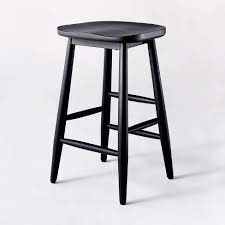 Hillsdale furniture douglas distressed cherry with gold highlights. Haddonfield All Wood Backless Counter Height Barstool Black Threshold Designed With Studio Mcgee Target
