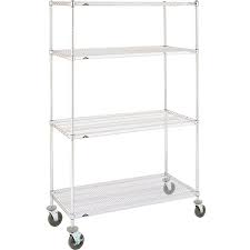 Metro super erecta brake stem caster. Metro Super Erecta N556ec Chrome Mobile Wire Shelving Unit With Polyurethane Casters 24 X 48 X 69