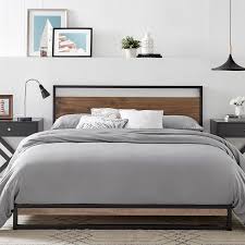 Our platform bed frame plans are designed for a king size mattress, but you can adjust them as to fit your needs. Dukeliving Boston Industrial Metal And Wood Platform Bed Frame With Headboard Modern Bed Head Slate Grey Wood Double Queen King Buy King Size Bed Frame 3033497