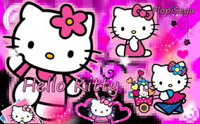 Watch as kitty engages in energetic activity playing with the plush dangling swat toys, scratching the sisal covered posts or pouncing and jumping from the petal platforms. Hello Kitty Wallpapers Purple Wallpaper Cave