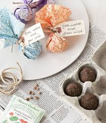I used tea leaves, coloured tissue, glitter, food colouring (these are all optional) Diy Seed Bombs