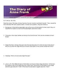Miep gies collected the diaries and papers after soldiers left and hoped to be able to anne frank's writing have caused some controversy over the year, but not for the reasons you might think. Diary Of Anne Frank Act 1 Worksheets Teaching Resources Tpt