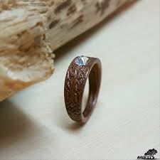 Wooden Ring Mahogany With Swarovski Crystal Handmade Etsy Wooden Rings Engagement Wooden Wedding Ring Wood Rings Women