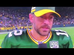 Aaron Rodgers high after the game interview