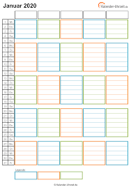 In den vorlagen von excel verbirgt sich auch ein raffinierter familienkalender. Excel Kalender 2020 Kostenlos
