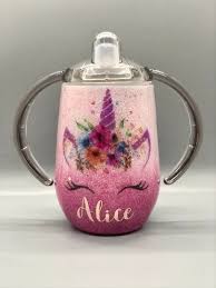 Personalized Dark Pink Ombre Unicorn Steel Sippy Cup Etsy Dark Pink Pink Ombre Sippy Cup