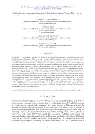 Ini adalah mengenai keratan akhbar di fakulti kejuruteraan upm. Pdf Incidental And Intentional Learning Of Vocabulary Among Young Esl Learners