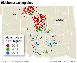 The authors of the study said the map was created from their analysis of hundreds of oklahoma earthquakes from 2010 to 2015. National Report Confirms That Oklahoma Is At Greater Risk Of Human Induced Earthquakes Earthquakes Tulsaworld Com
