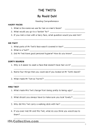 The Twits By Roald Dahl Reading Comprehension The Twits Reading Comprehension Roald Dahl Activities