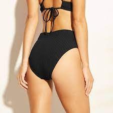 Women S Ribbed High Leg High Waist Bikini Bottom Xhilaration Black Xl High Waisted Bikini Bottoms High Leg Swimsuit High Waisted Bikini