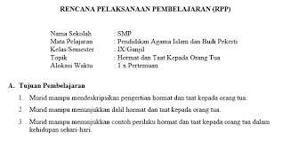 Rpp Daring Pai Kelas 9 Semester Ganjil Kurikulum 2013 Tahun Pelajaran 2020 2021 Didno76 Com