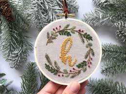 Christmas Ornament Flower Embroidery Designs Embroidery Craft Embroidered Christmas Ornaments