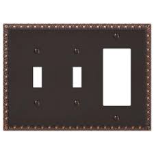 Decora wall plate night light. Hampton Bay Renaissance 2 Toggle 1 Decora Wall Plate Aged Bronze Plates On Wall Wall Switch Plates Electrical Box Cover