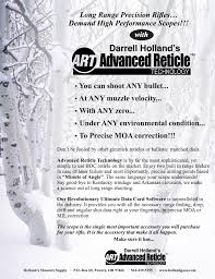 Note on january 31, 2010 revision: Ballistic Data Card Software Advanced Reticle Technology