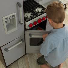 Crafted from sturdy composite wood, the kitchen's motif simulates the dark wood and stainless steel. Kidkraft Uptown Elite Espresso Wooden Play Kitchen With Ez Kraft Assembly Walmart Com Walmart Com